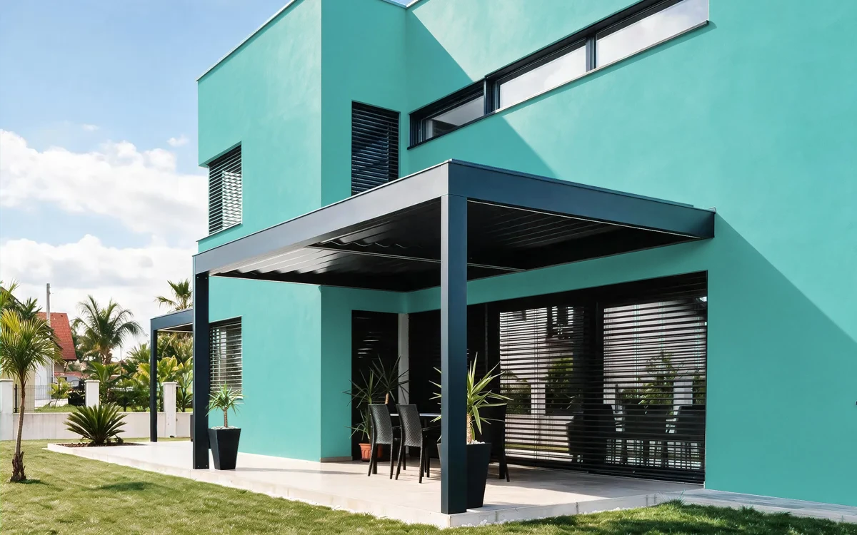 Nippon Paint's POOLSIDE color on different wall surfaces.