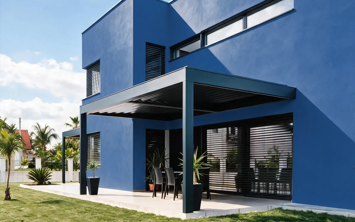 Nippon Paint's PORCELAIN BLUE color on different wall surfaces.