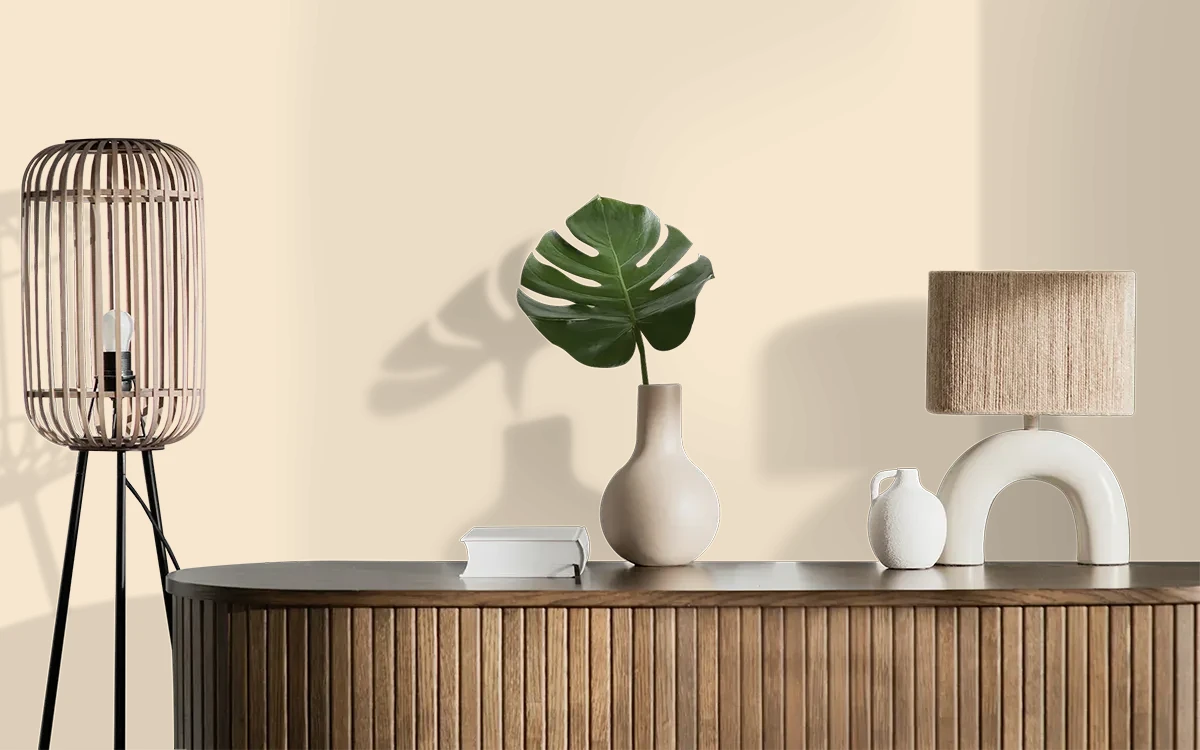 Nippon Paint's PORCELAIN color on different wall surfaces.