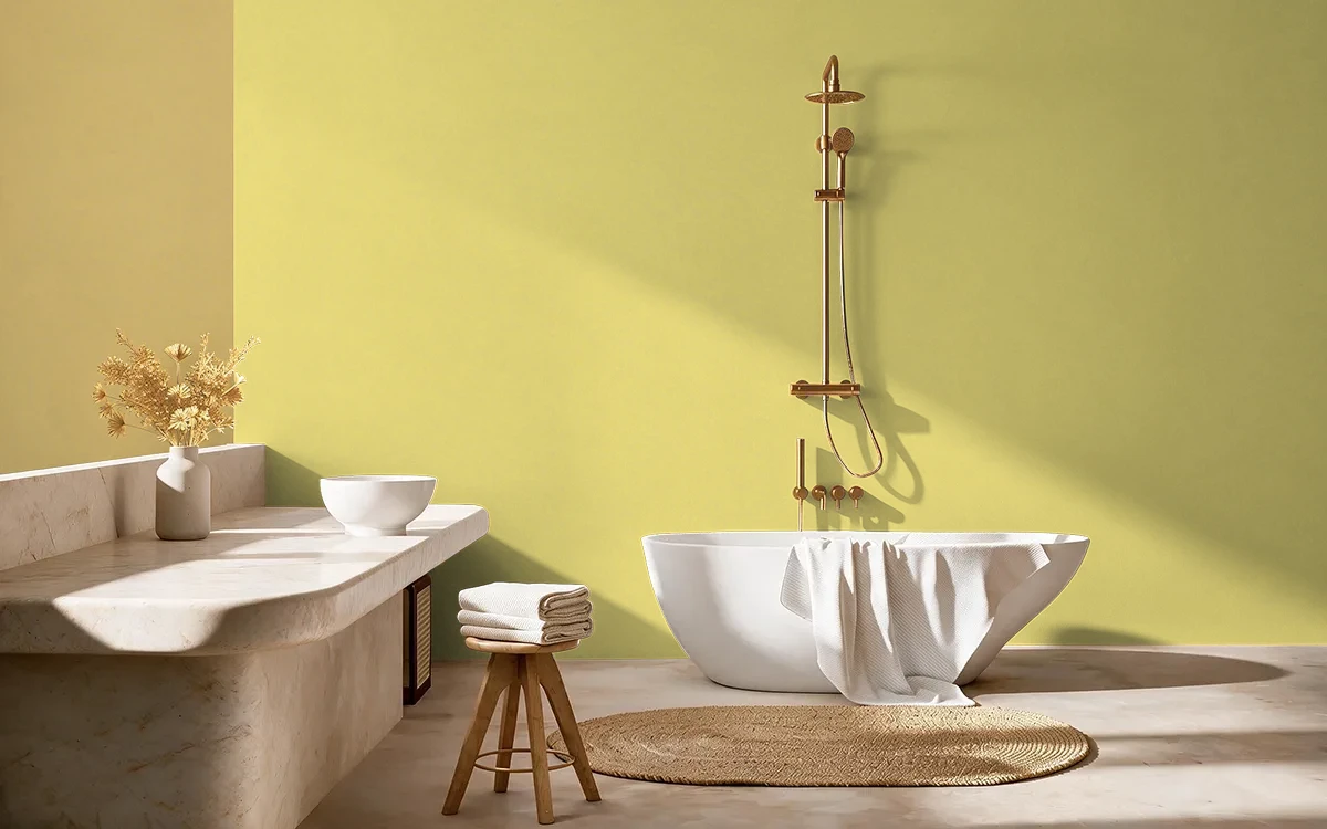 Nippon Paint's POTENITILLA color on different wall surfaces.