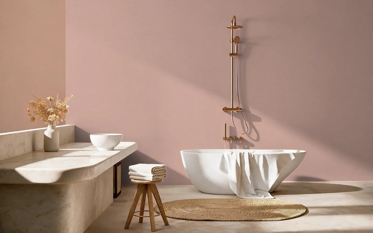 Nippon Paint's PRAIRIE DUST color on different wall surfaces.