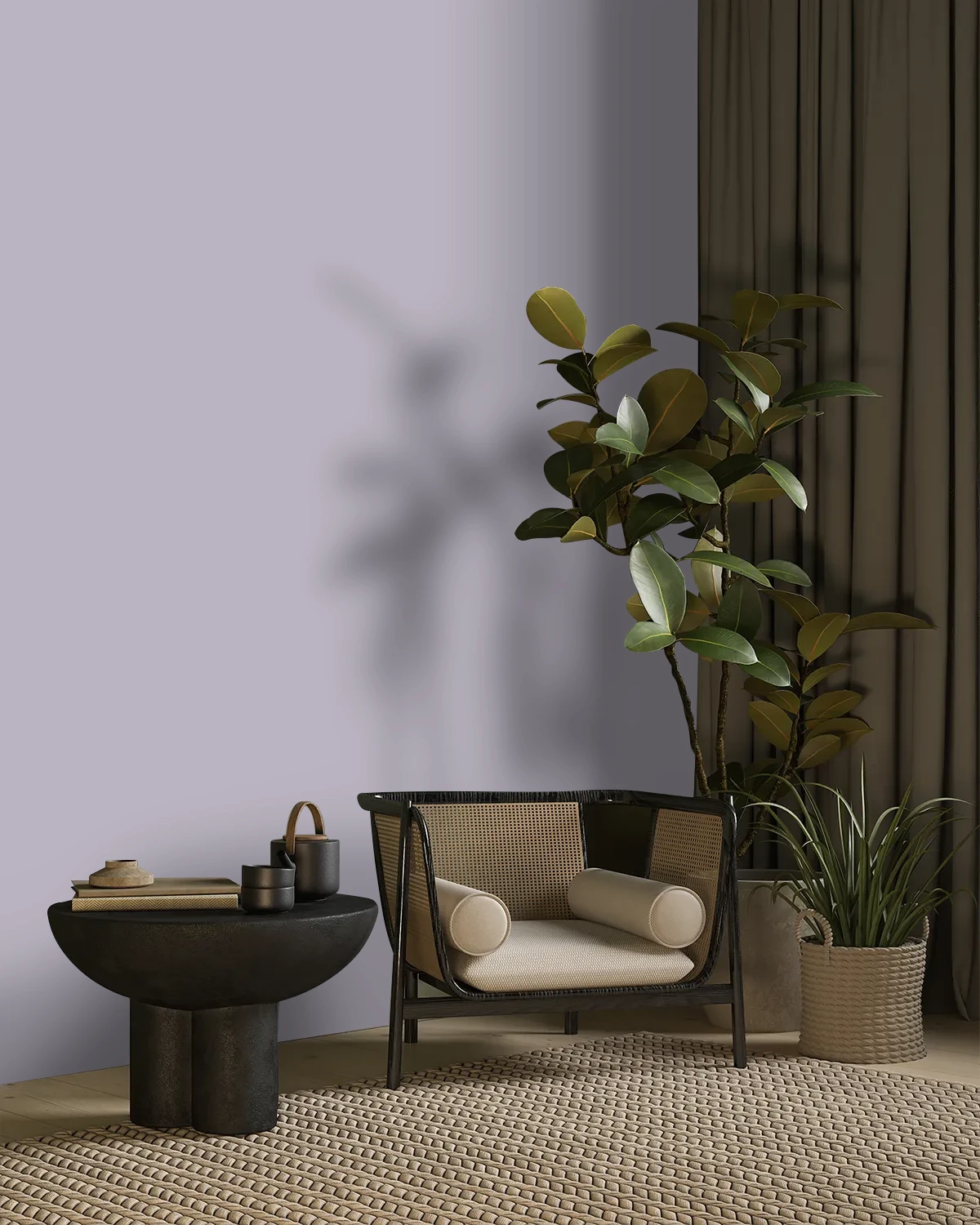Nippon Paint's PRISCILLA color on a beautifully decorated wall.