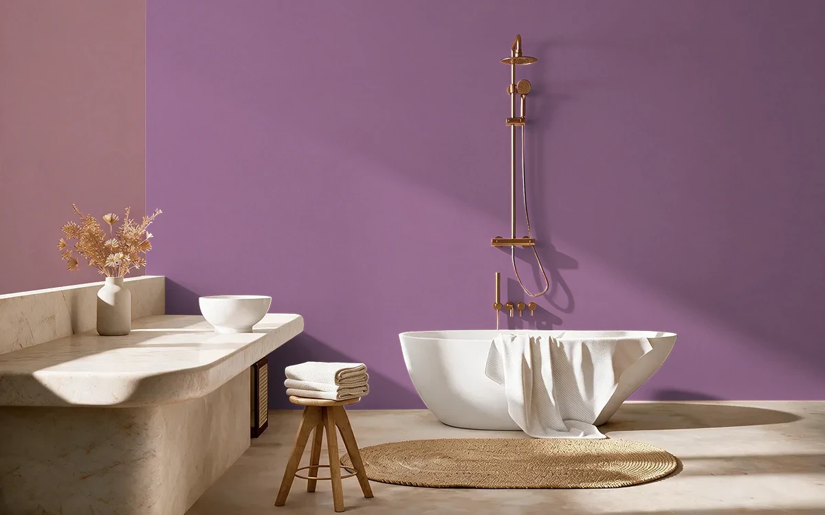 Nippon Paint's PURE ADDICTION color on different wall surfaces.