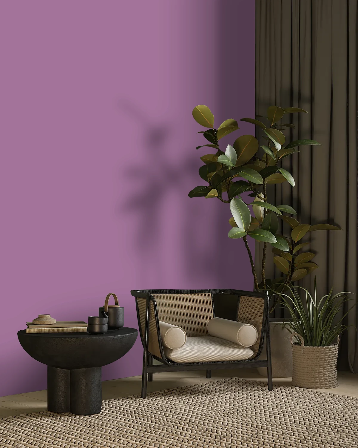 Nippon Paint's PURE ADDICTION color on a beautifully decorated wall.
