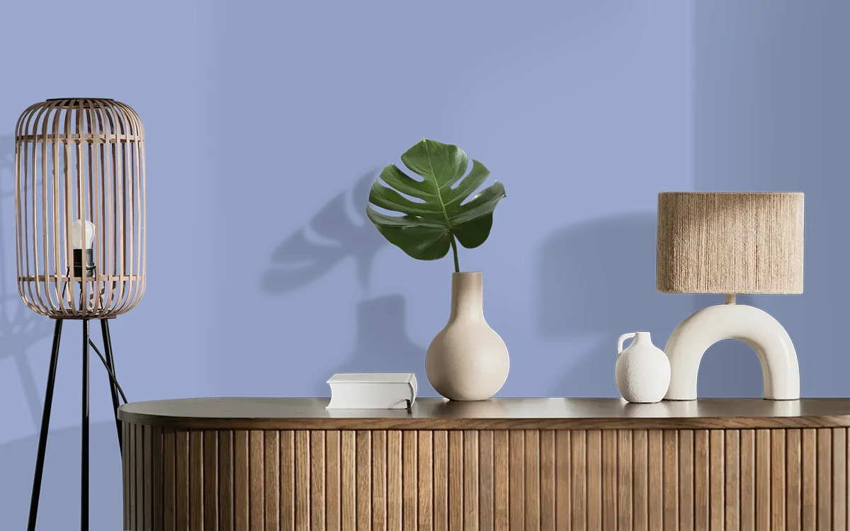 Nippon Paint's PURPLE COVERS color on different wall surfaces.