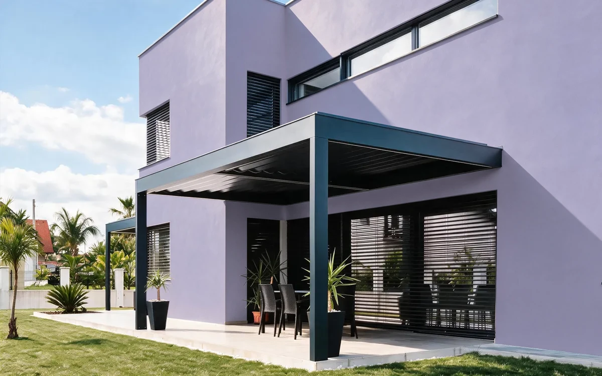 Nippon Paint's PURPLE HEATHER color on different wall surfaces.