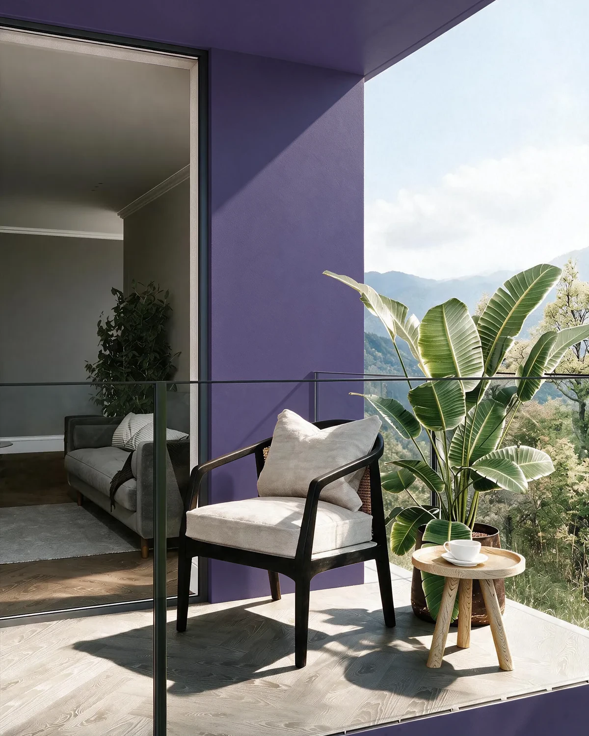 Nippon Paint's PURPLE LUXE color on a beautifully decorated wall.