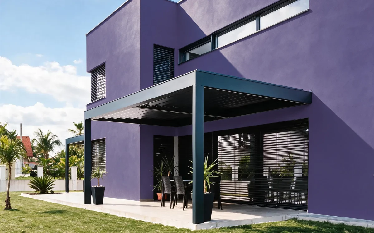 Nippon Paint's PURPLE LUXE color on different wall surfaces.
