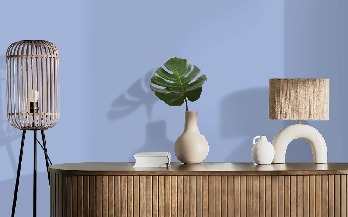 Nippon Paint's PURPLE TIMES color on different wall surfaces.