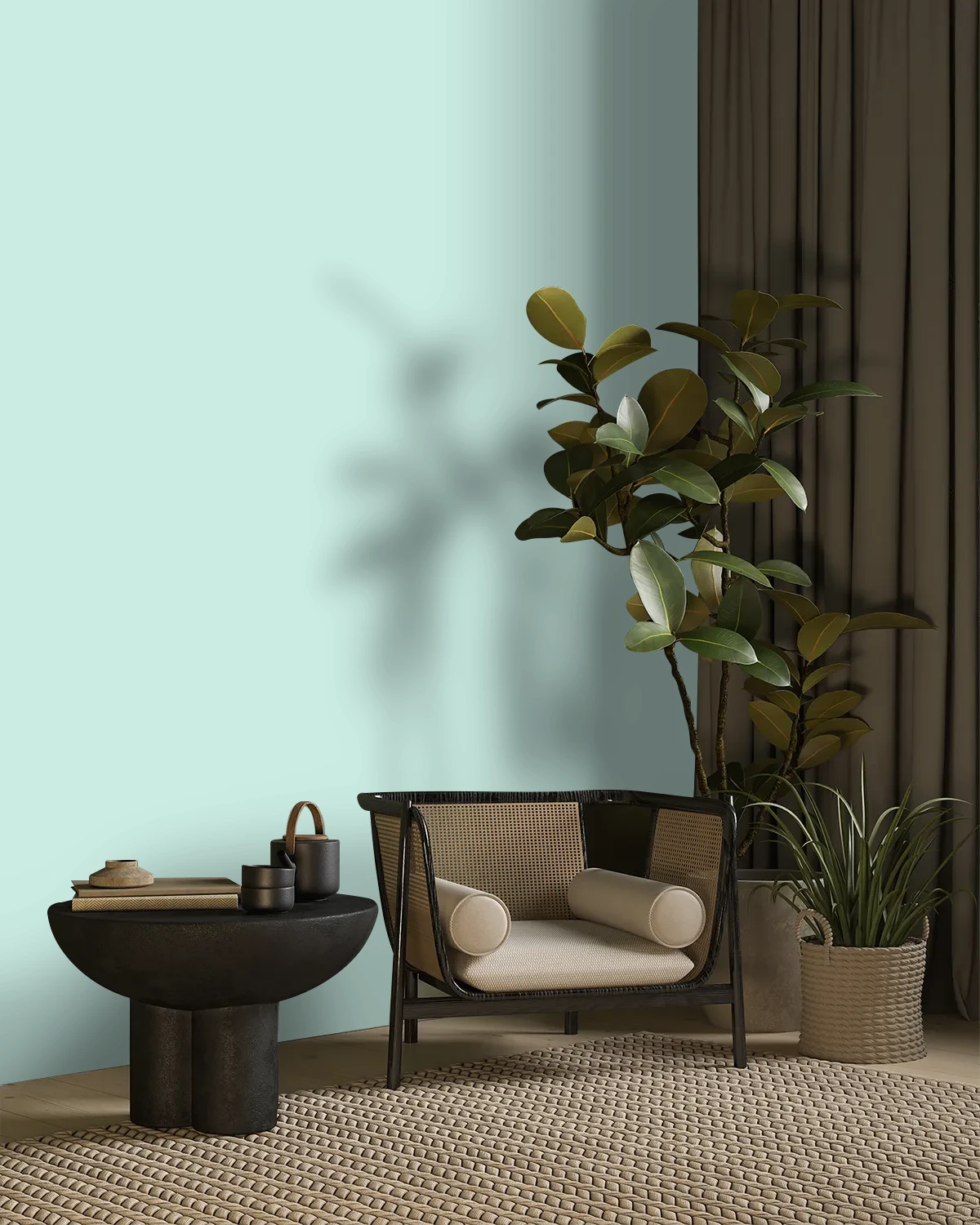 Nippon Paint's QUIET RESORT color on a beautifully decorated wall.