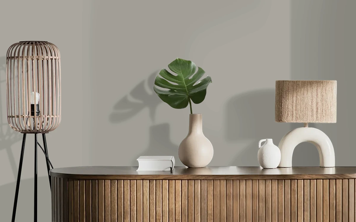 Nippon Paint's RAIL ROAD color on different wall surfaces.