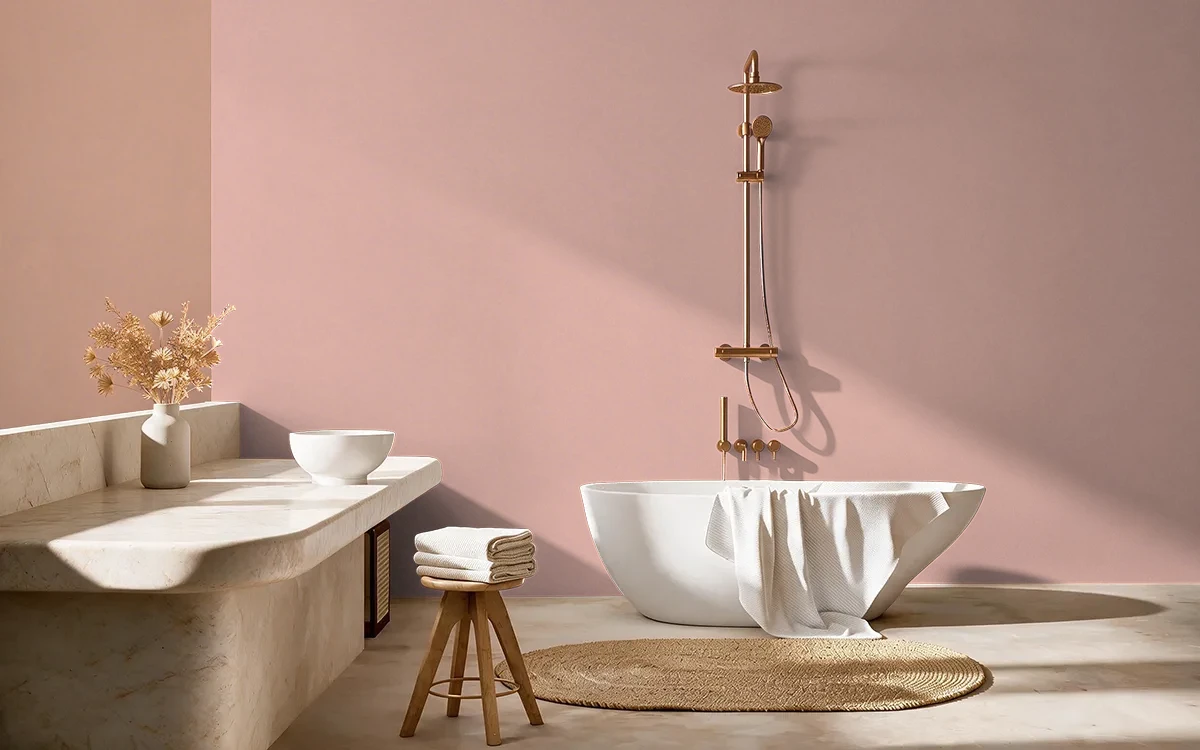 Nippon Paint's RED VORTEX color on different wall surfaces.