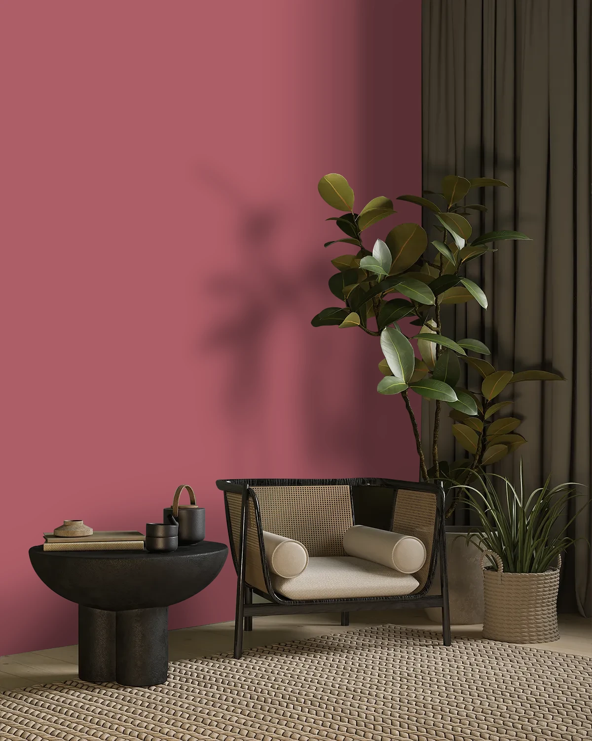 Nippon Paint's REMEMBER ROSE color on a beautifully decorated wall.