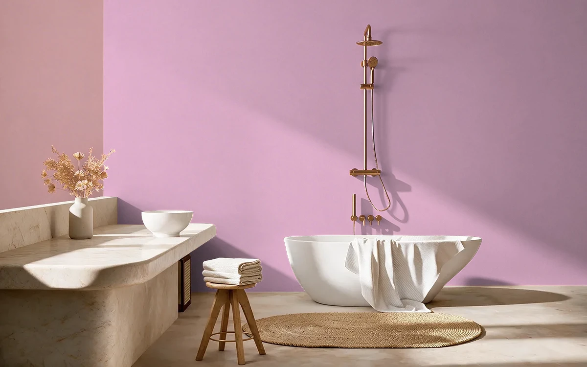 Nippon Paint's RENDEZVOUS color on different wall surfaces.