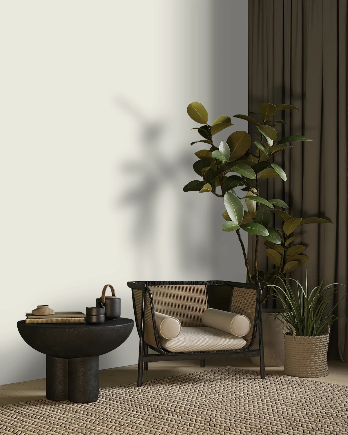 Nippon Paint's RESERVED WHITE color on a beautifully decorated wall.