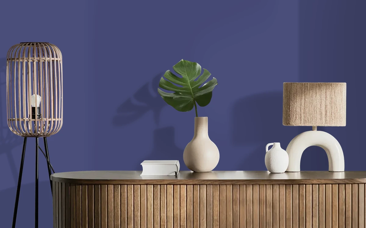Nippon Paint's RHAPSODY color on different wall surfaces.