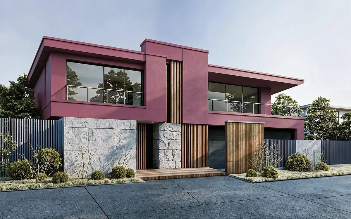 Nippon Paint's ROSA ROSA color on different wall surfaces.