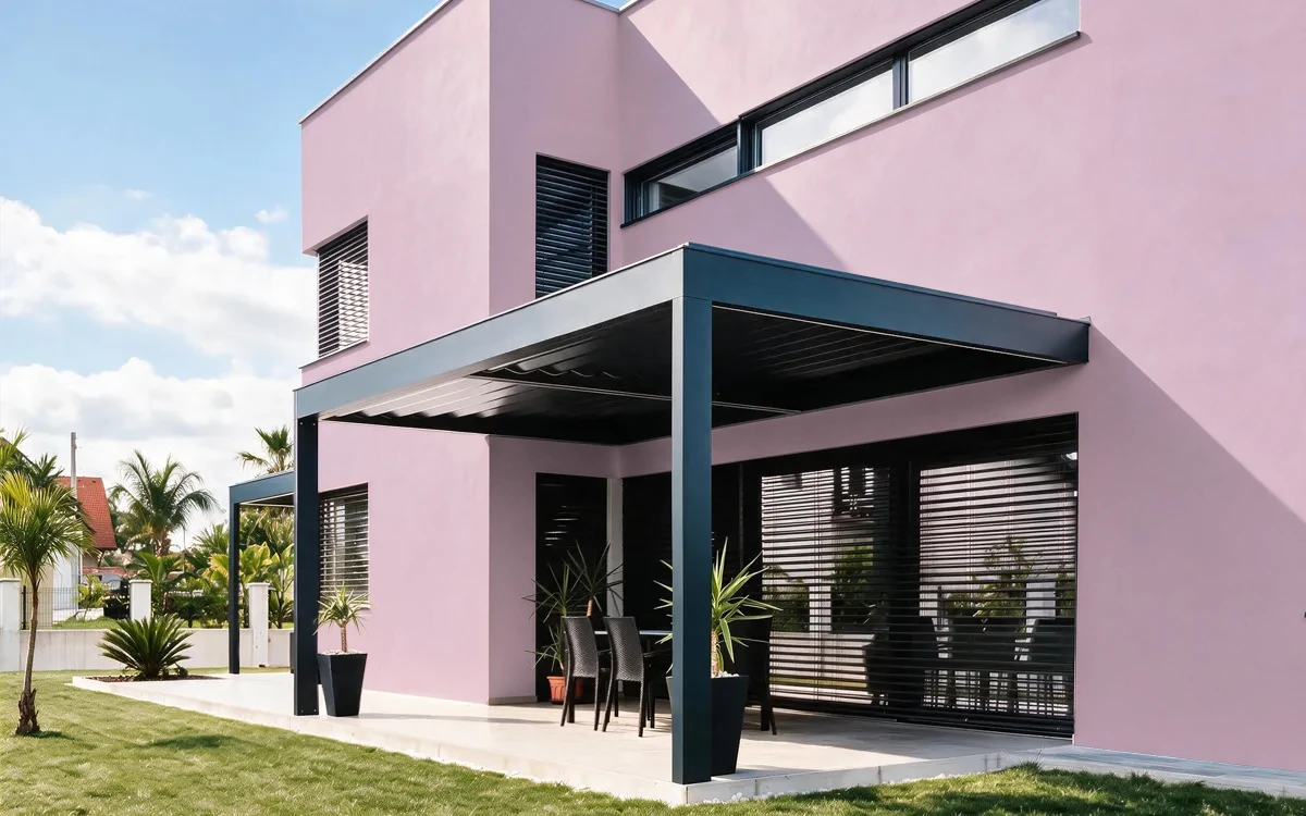Nippon Paint's ROSE ROMPER color on different wall surfaces.