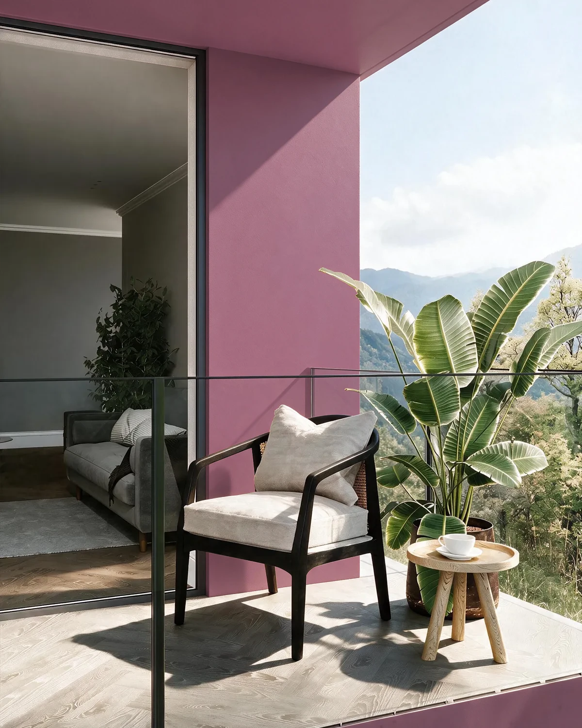 Nippon Paint's ROSE VELVET color on a beautifully decorated wall.