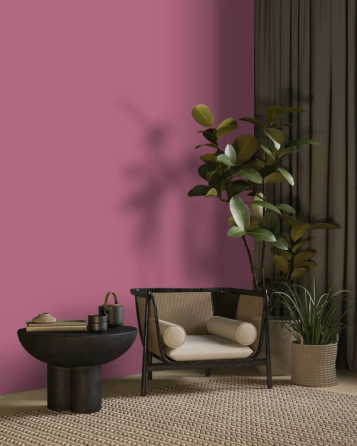 Nippon Paint's ROSE VELVET color on a beautifully decorated wall.
