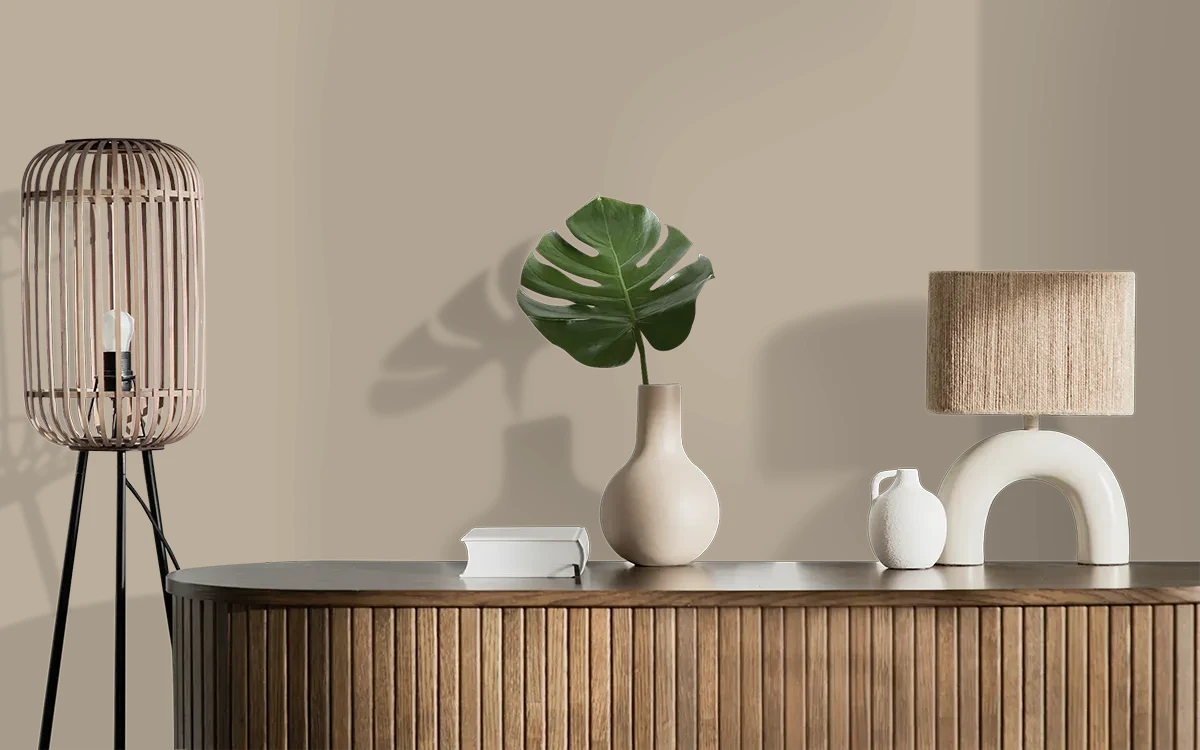 Nippon Paint's ROWING BOAT color on different wall surfaces.