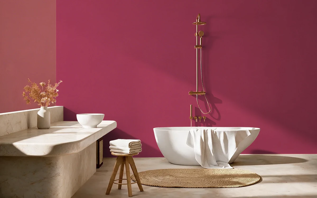 Nippon Paint's ROYAL FLUSH color on different wall surfaces.