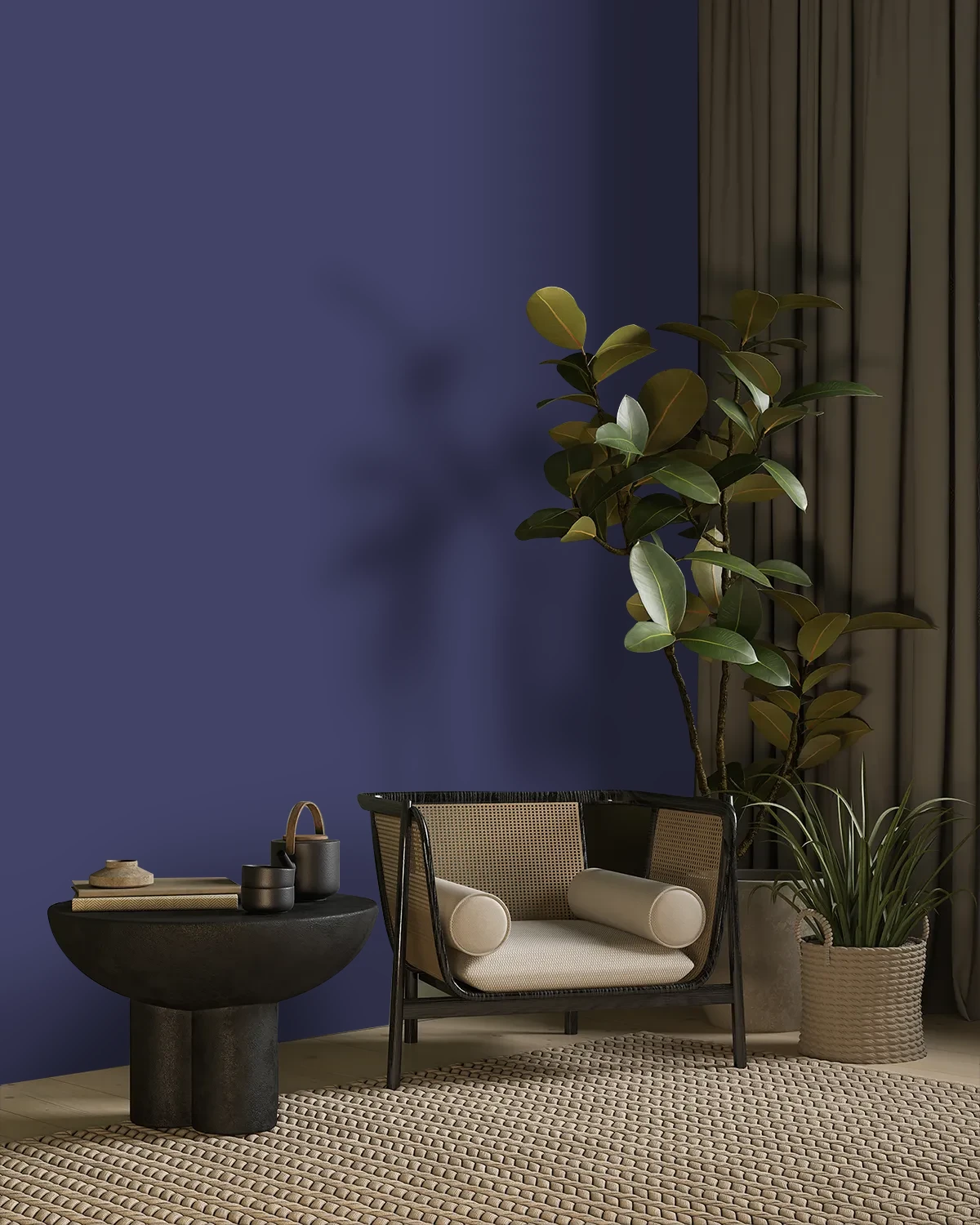 Nippon Paint's ROYAL HIGHNESS color on a beautifully decorated wall.