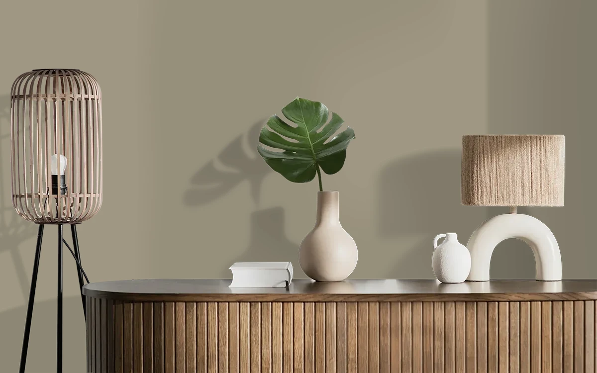 Nippon Paint's ROYAL SPICE color on different wall surfaces.