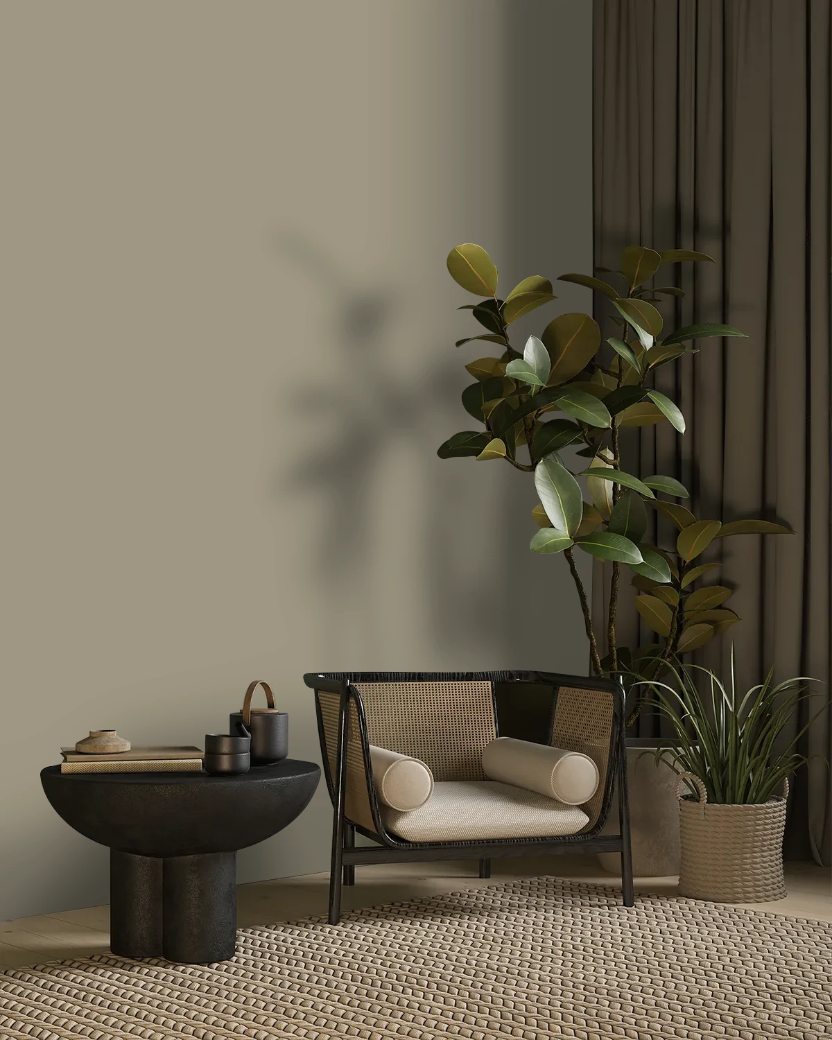 Nippon Paint's ROYAL SPICE color on a beautifully decorated wall.