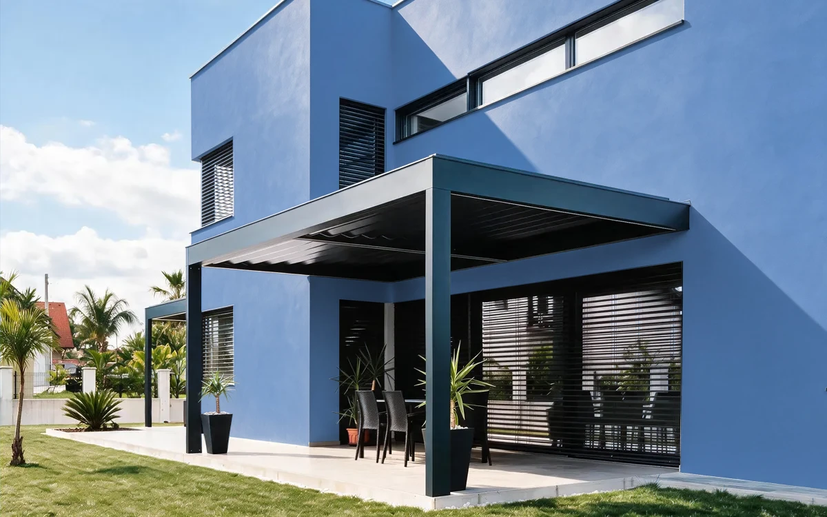 Nippon Paint's RUBIK'S BLUE color on different wall surfaces.