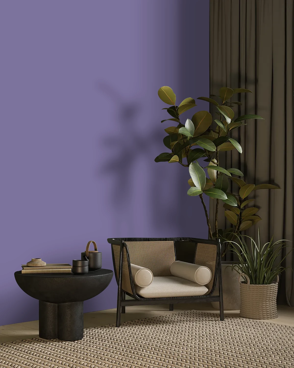 Nippon Paint's RULING ROYALTY color on a beautifully decorated wall.