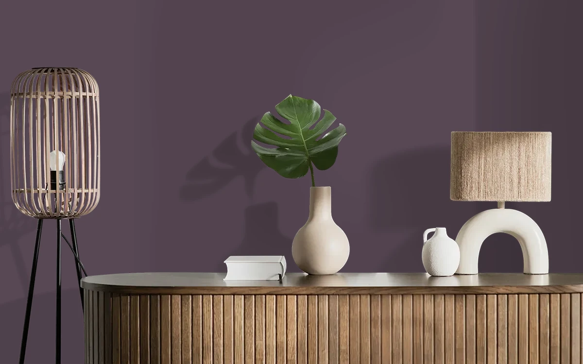 Nippon Paint's RUMOURS color on different wall surfaces.