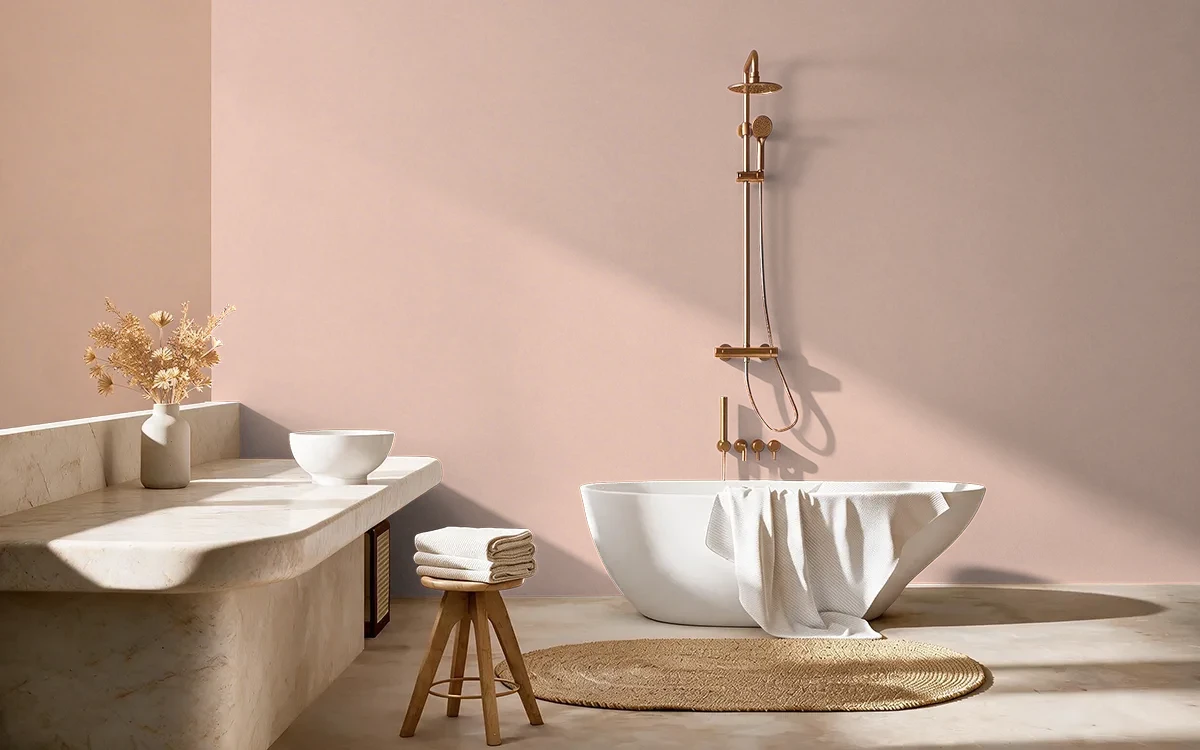 Nippon Paint's RUST REVOLT color on different wall surfaces.