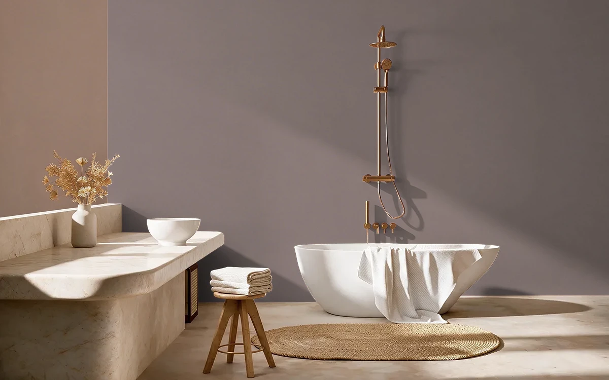 Nippon Paint's SABLE BLISS color on different wall surfaces.