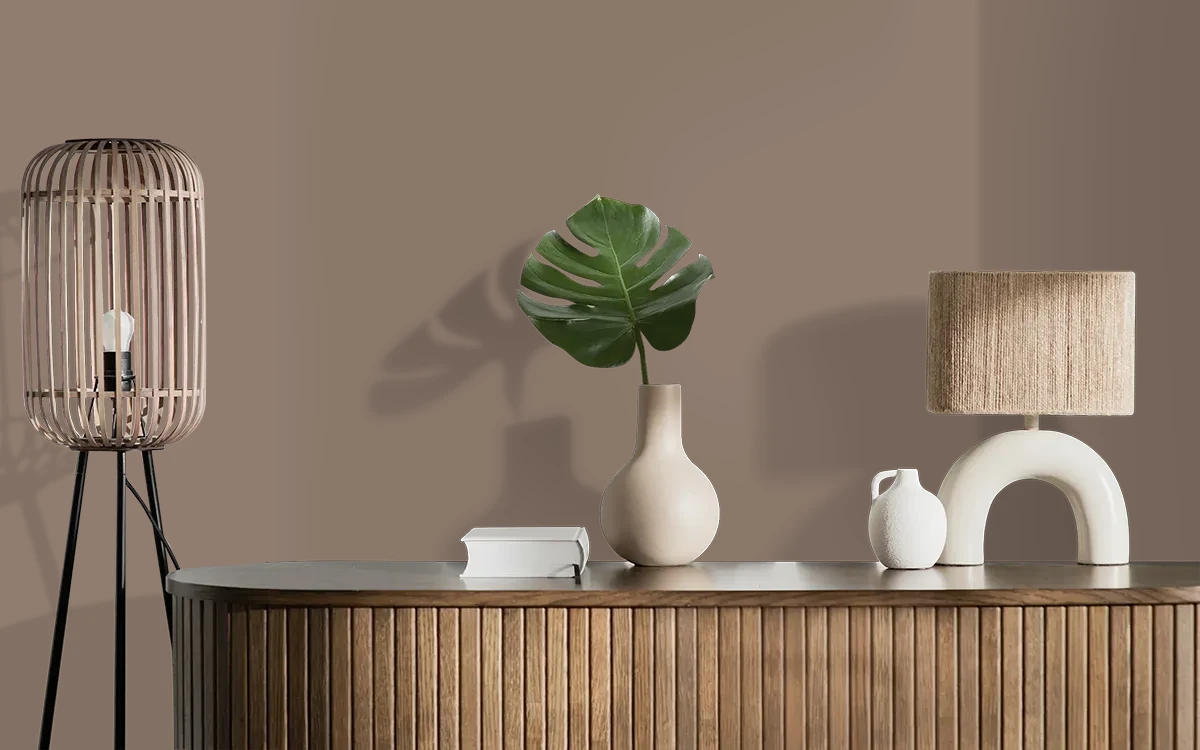 Nippon Paint's SABLE RADIANCE color on different wall surfaces.