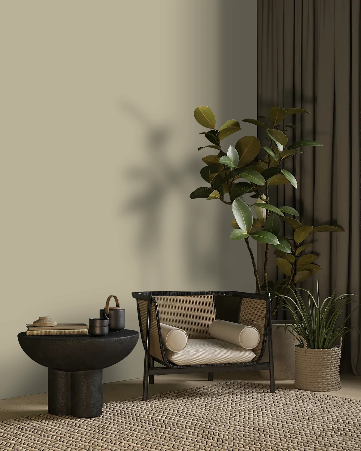 Nippon Paint's SAND TEMPTATION color on a beautifully decorated wall.