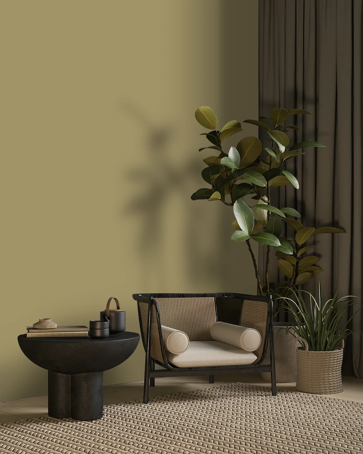 Nippon Paint's SANDLE TAN color on a beautifully decorated wall.