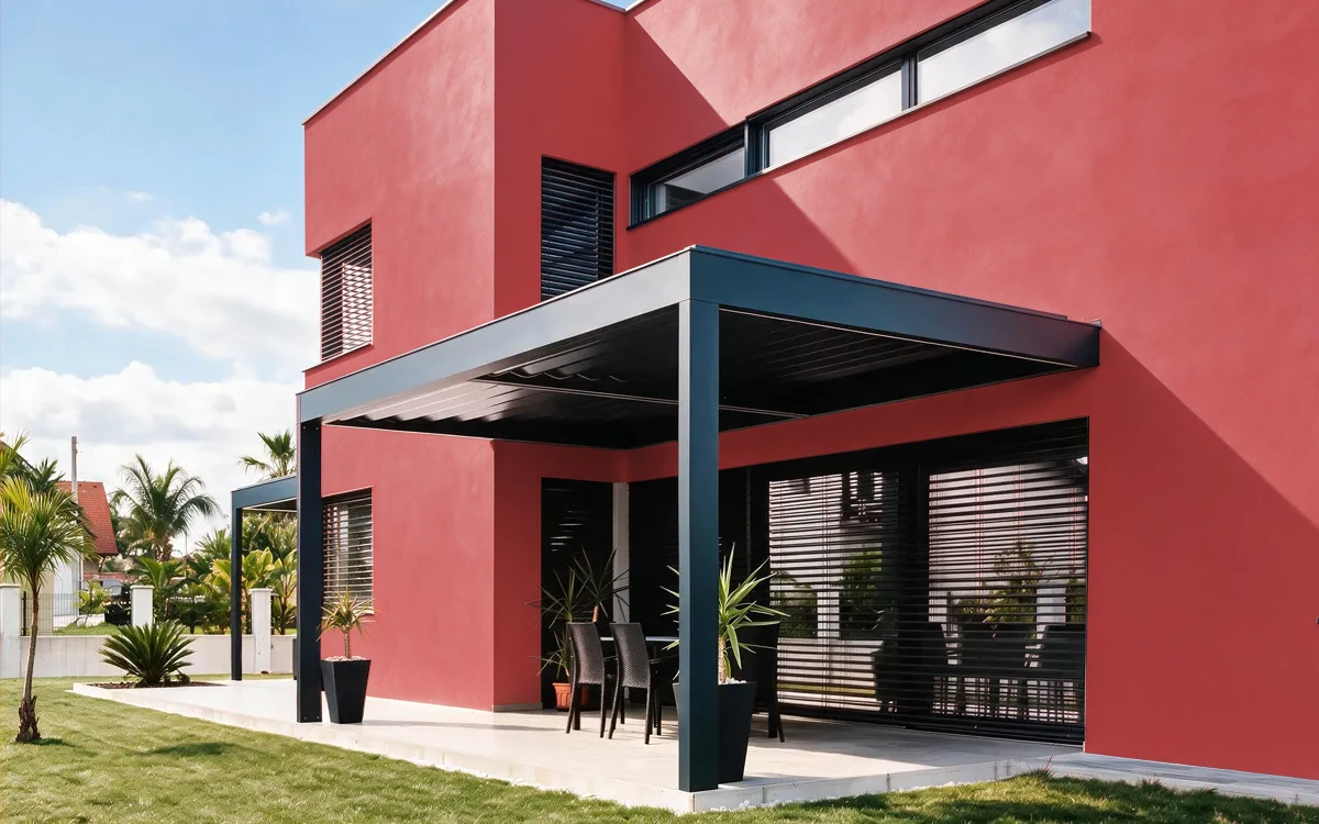 Nippon Paint's SASHAY RED color on different wall surfaces.