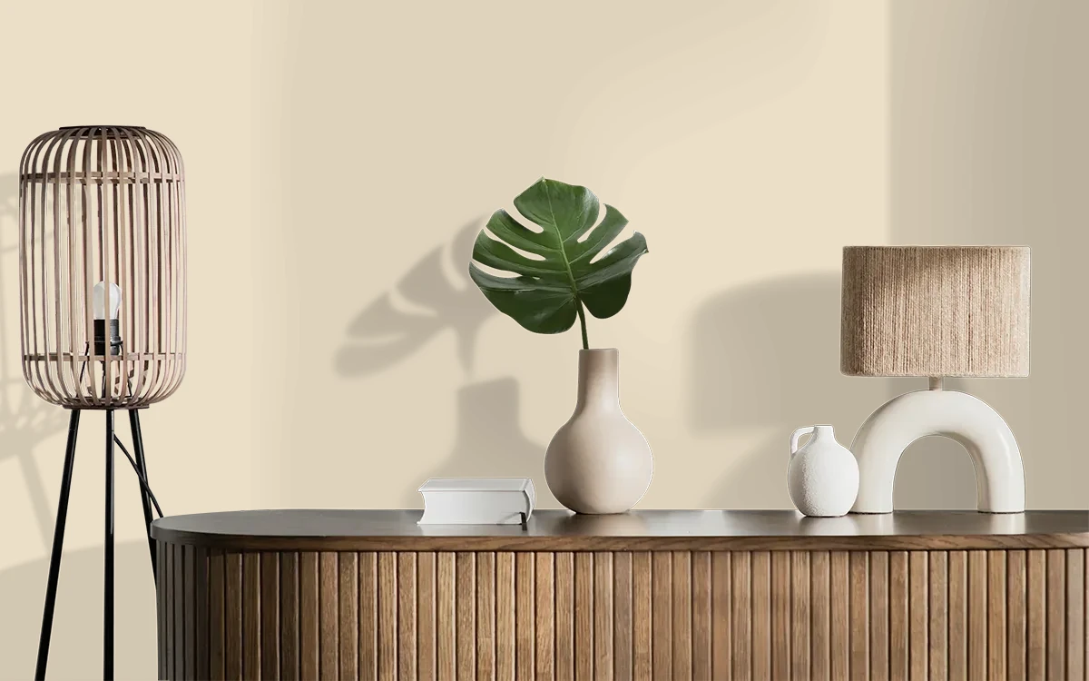 Nippon Paint's SATIN SHEET color on different wall surfaces.