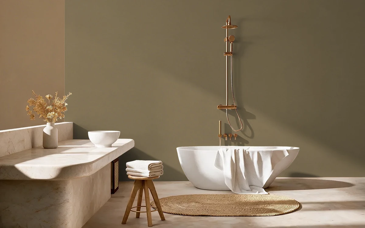 Nippon Paint's SAVANNAH color on different wall surfaces.