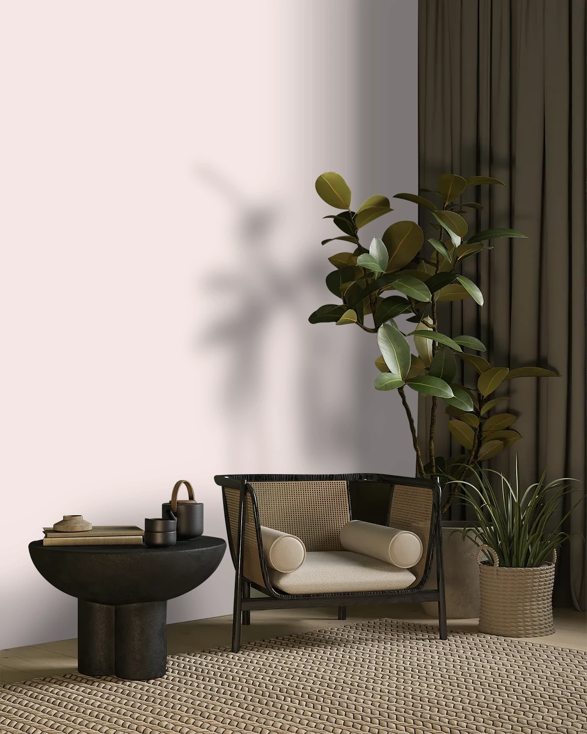 Nippon Paint's SCARLET BLAZE color on a beautifully decorated wall.