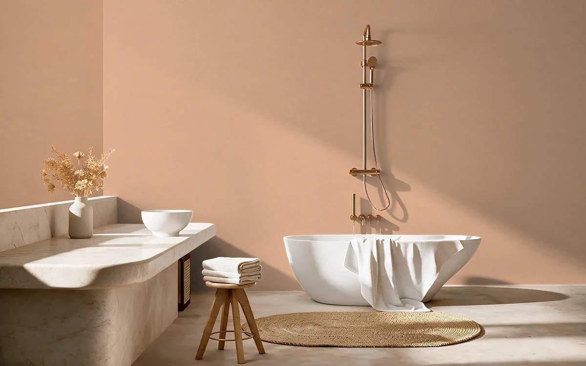Nippon Paint's SCULPTED CLAY color on different wall surfaces.