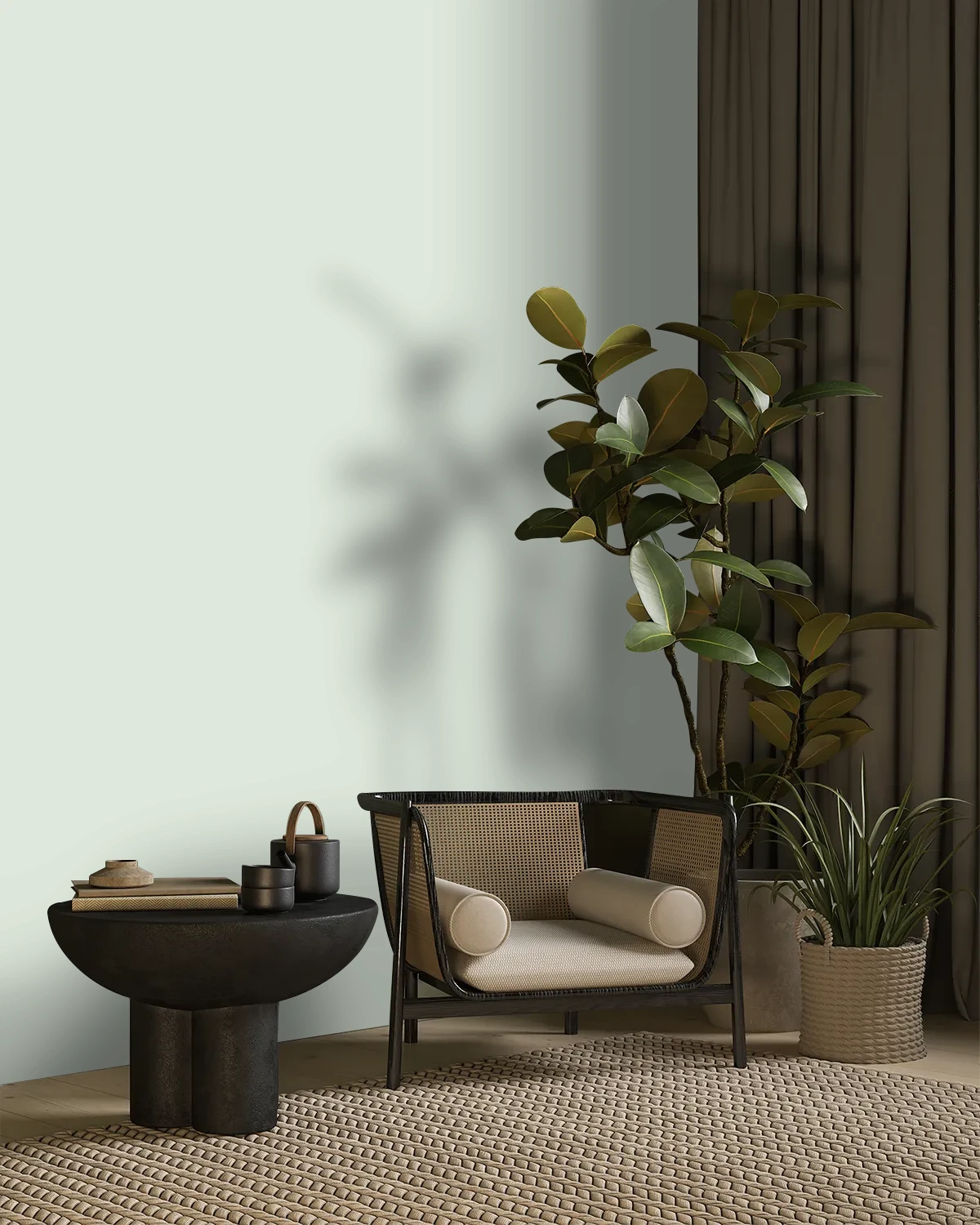 Nippon Paint's SEA BREEZE color on a beautifully decorated wall.