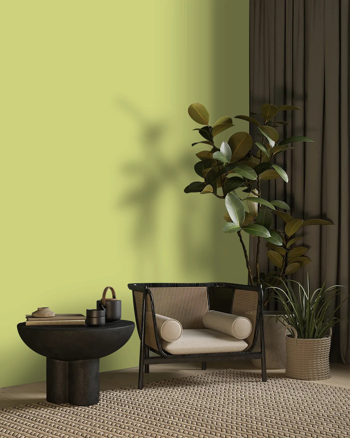 Nippon Paint's SEAFOAM RADIANCE color on a beautifully decorated wall.