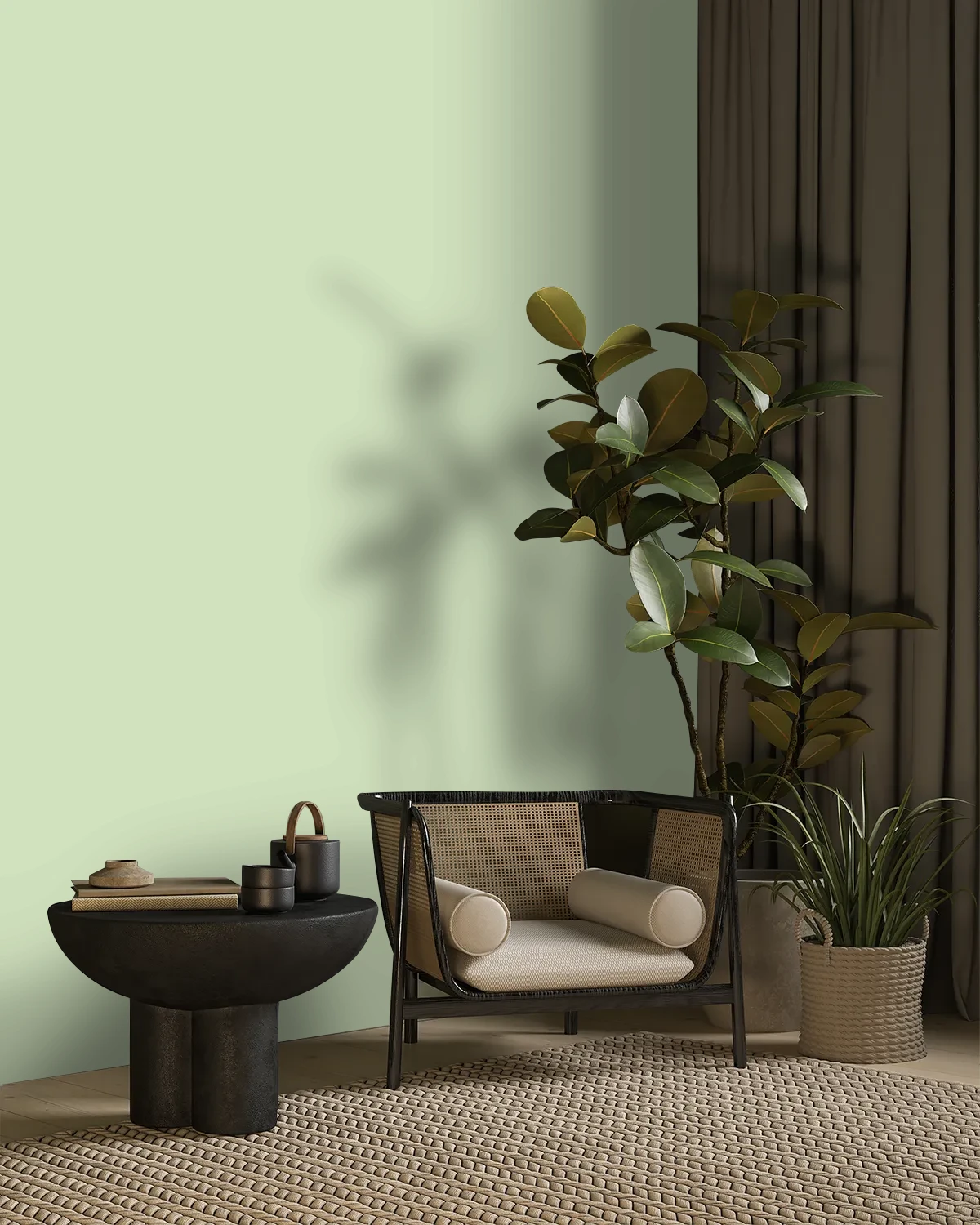 Nippon Paint's SEAFOAM SLATE color on a beautifully decorated wall.
