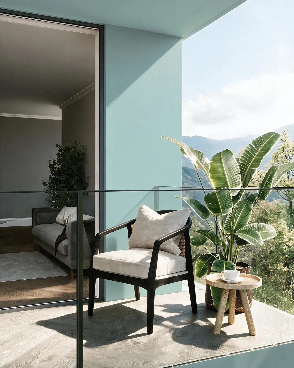 Nippon Paint's SEAFOAM SPLASH color on a beautifully decorated wall.
