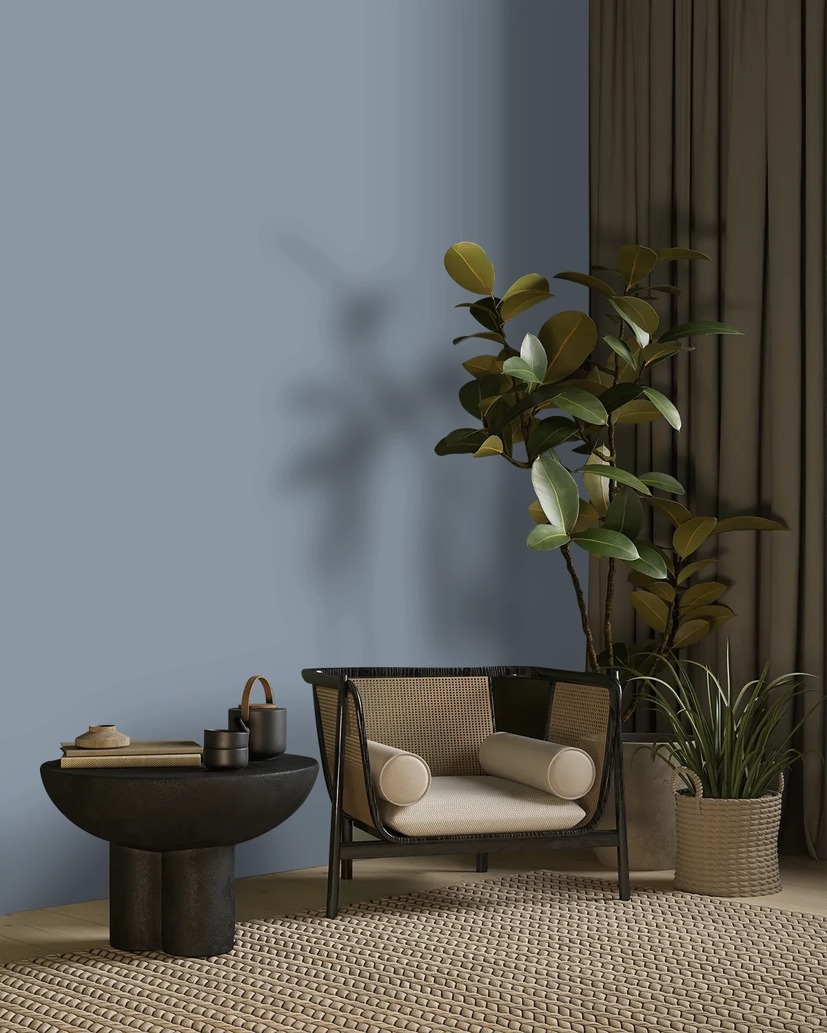 Nippon Paint's SEAGLASS GLIMMER color on a beautifully decorated wall.