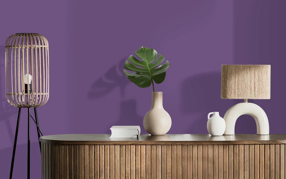 Nippon Paint's SEDUCTION color on different wall surfaces.