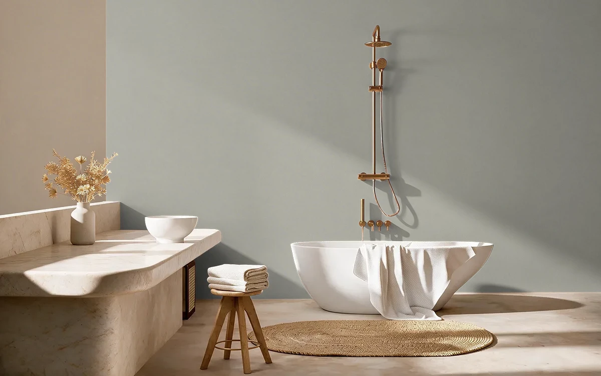 Nippon Paint's SEPIA SPARK color on different wall surfaces.