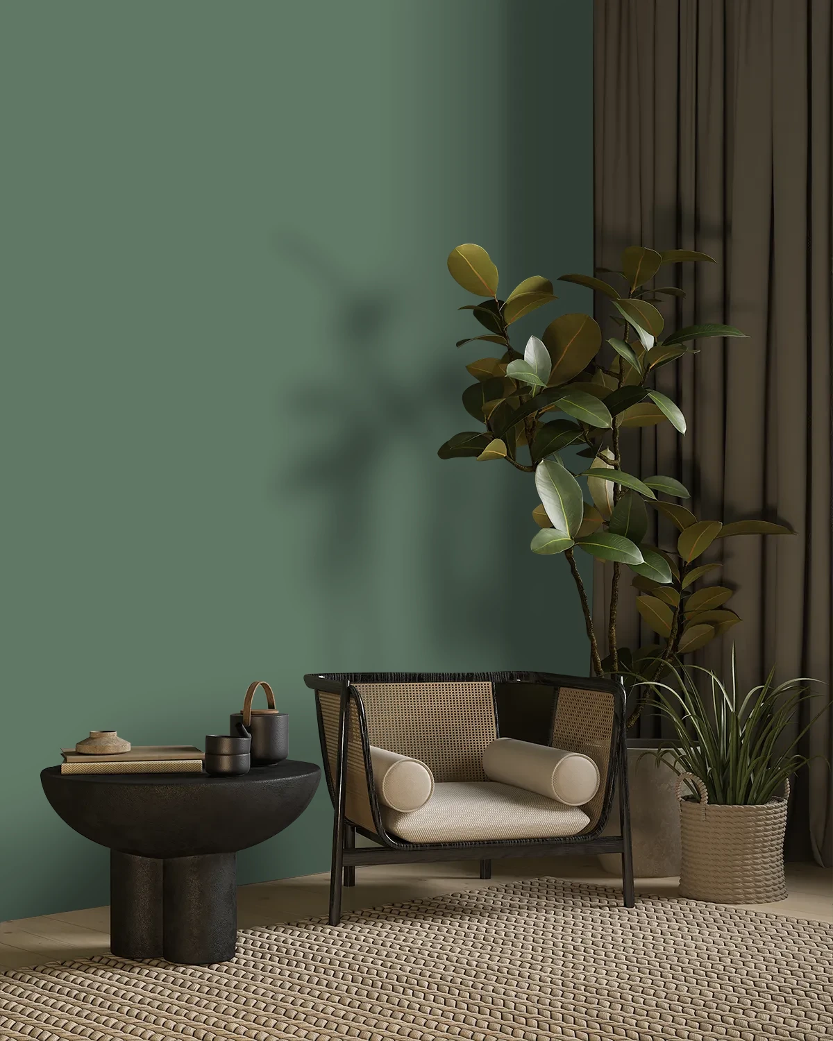 Nippon Paint's SERENE color on a beautifully decorated wall.